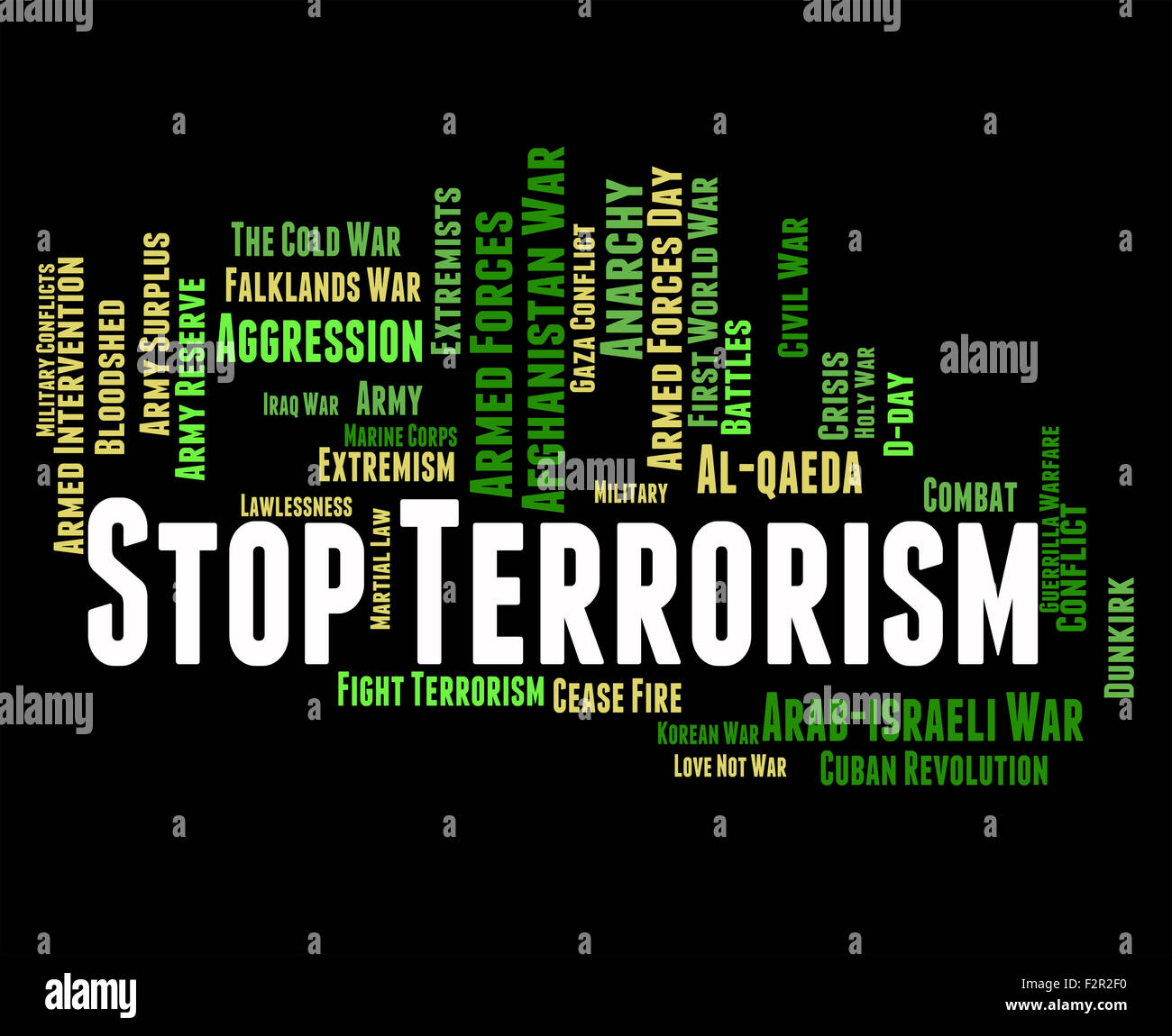 Stoppen des Terrorismus zeigt Freiheitskämpfer und revolutionär Stockfoto