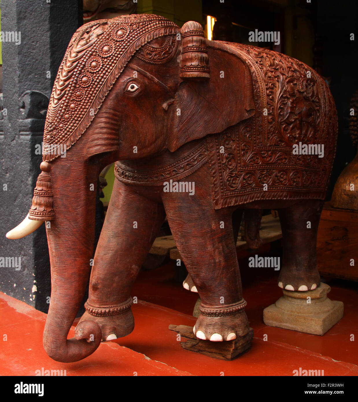 Hölzerner Elefant Stockfoto