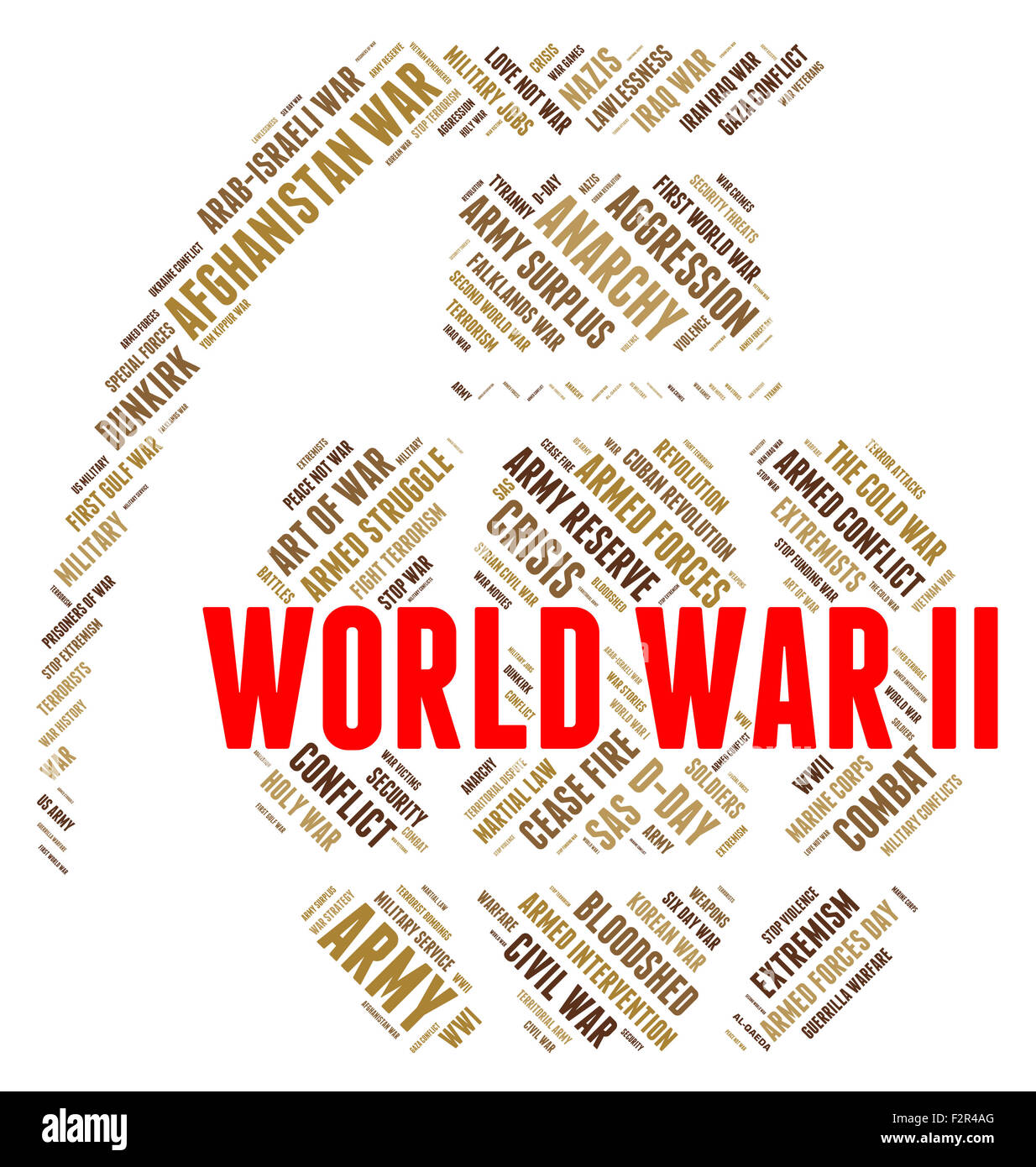 Zweiten Weltkriegs Bedeutung Militäraktion und globalisieren Stockfoto