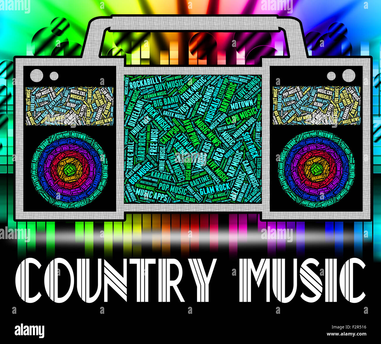 Country-Musik Bedeutung Tonspur und Lieder Stockfoto