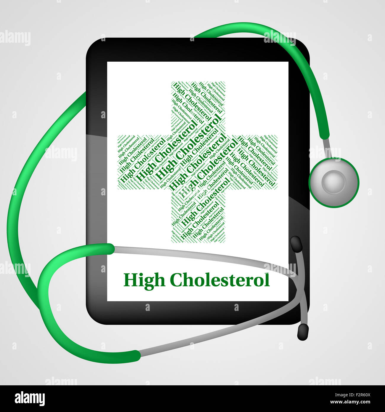 Hoher Cholesterinspiegel, schlechte Gesundheit und Kranken angibt Stockfoto