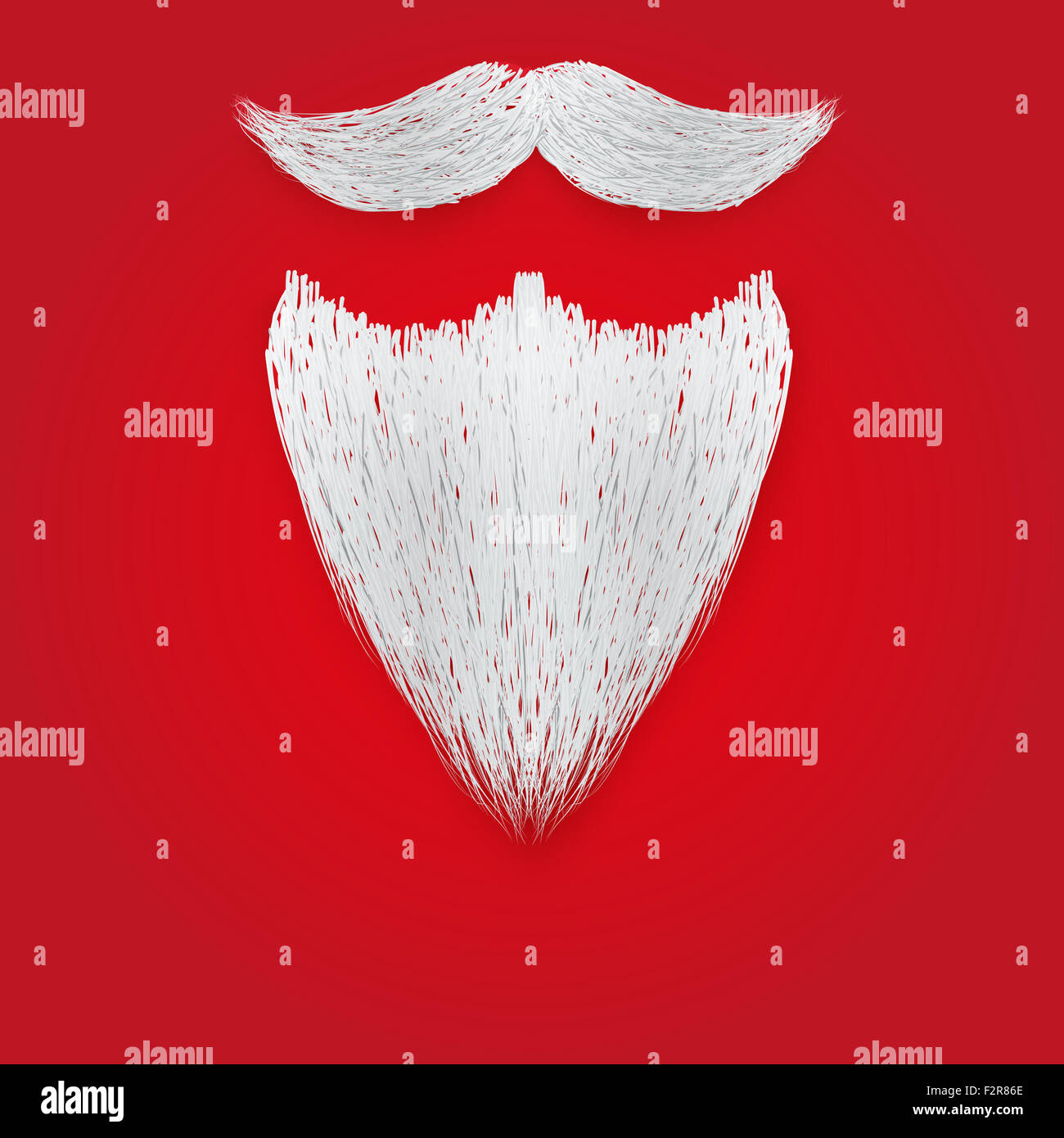 Realistische Weihnachten Santa weißen Bart mit geschweiften Schnurrbart Stockfoto