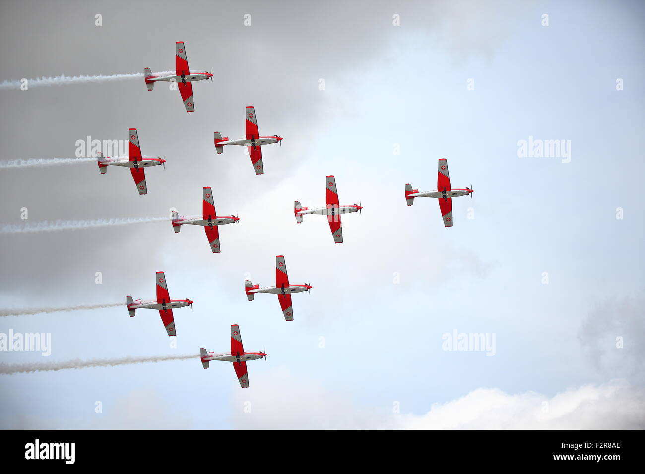 Bei der Royal International Air Tattoo RIAT 2015 in Fairford Flugzeuge militärische und zivile gesammelt von auf der ganzen Welt Stockfoto