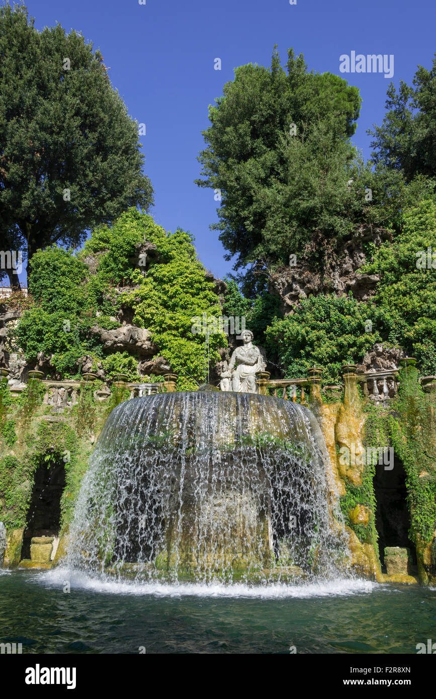 Ovato-Brunnen, Villa d &#39; Este, Tivoli, Latium, Italien Stockfoto