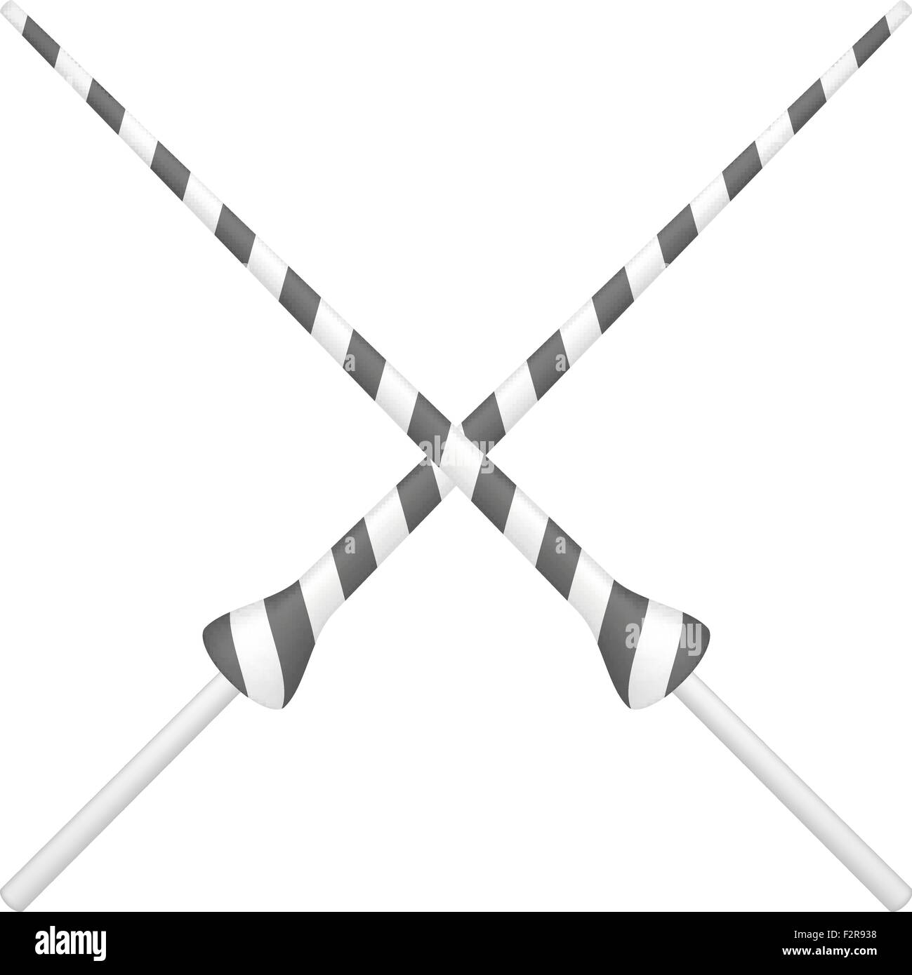 Zwei gekreuzte Lanzen in schwarz und weiß Stock Vektor