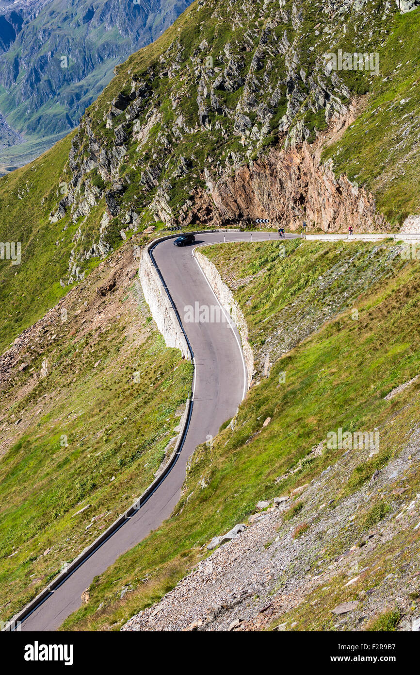 Passstraße, Gebirgspass Timmelsjoch (Passo del Rombo), Passeiertal, Südtirol, Italien Stockfoto