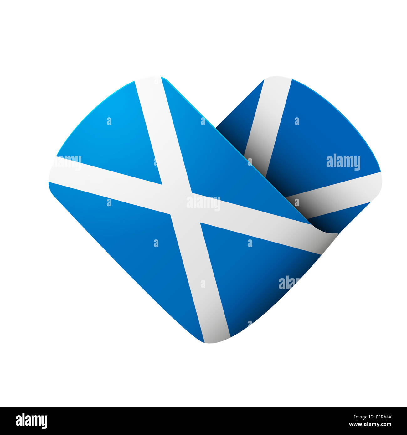 Flaggensymbol in Form von Herzen. Ich liebe Schottland. Stockfoto