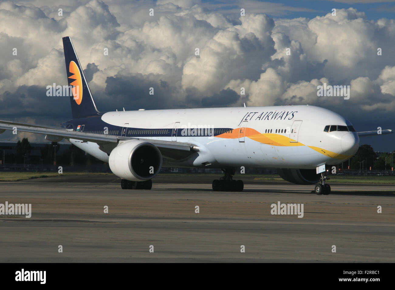 JET AIRWAYS 777 INDIEN Stockfoto