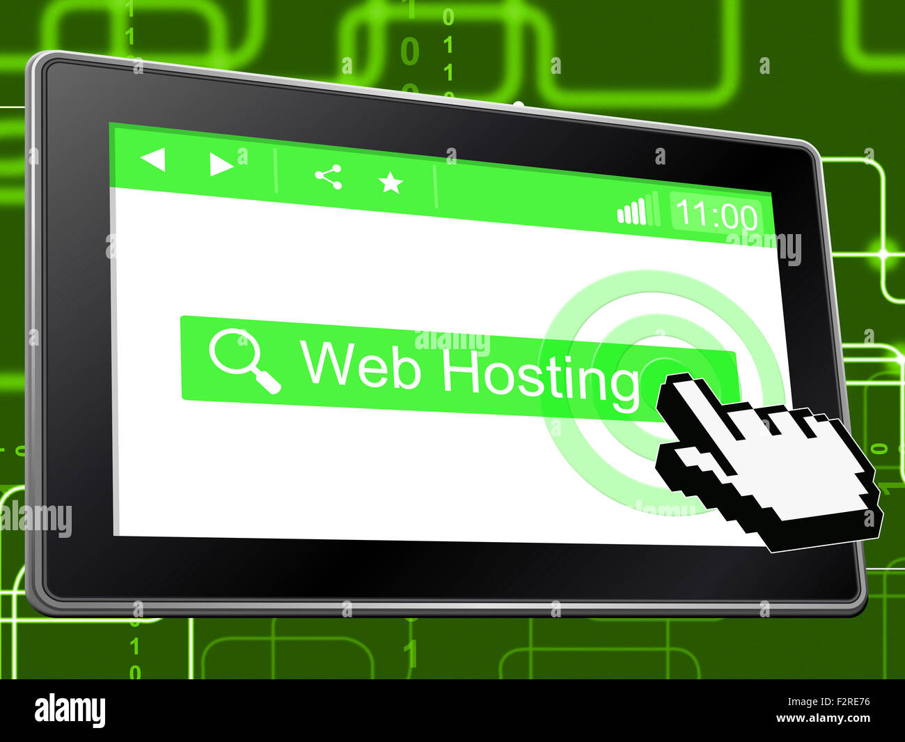 Web-Hosting-zeigt Webseiten Www und Website Stockfoto