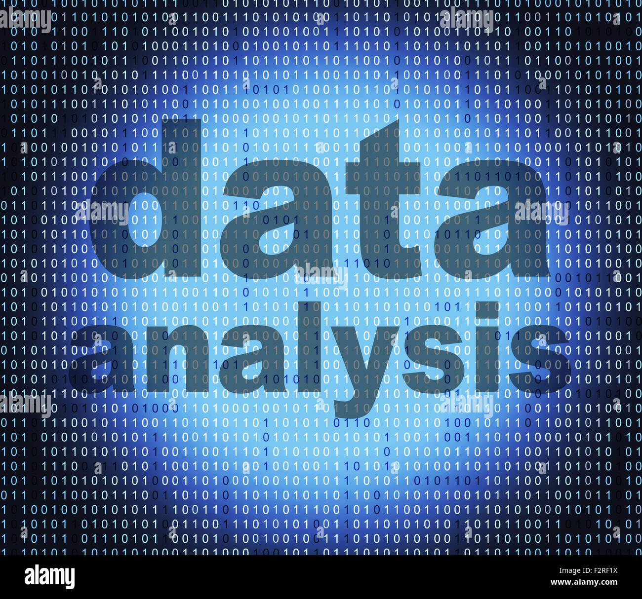 Analyse der Daten zeigt wissen Bytes und Informationen Stockfoto