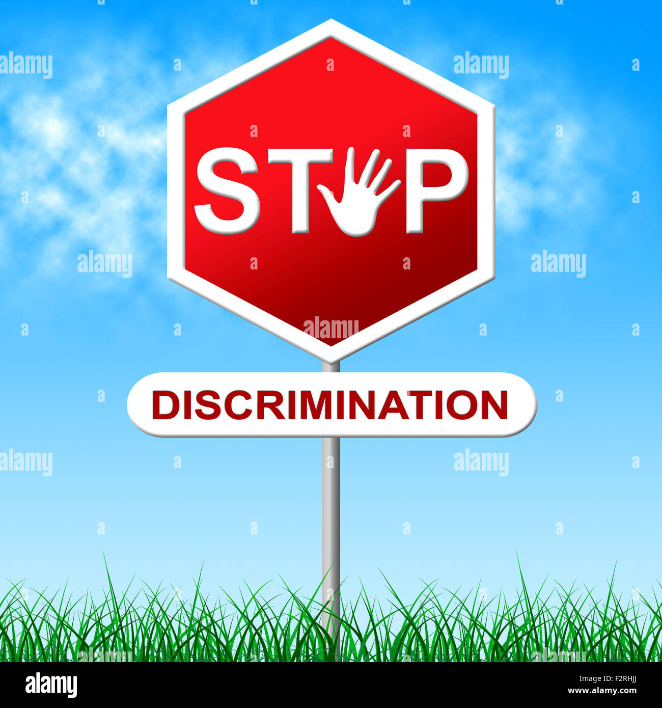 Diskriminierung zu beenden, Bedeutung einer Körperhälfte und Günstlingswirtschaft Stockfoto