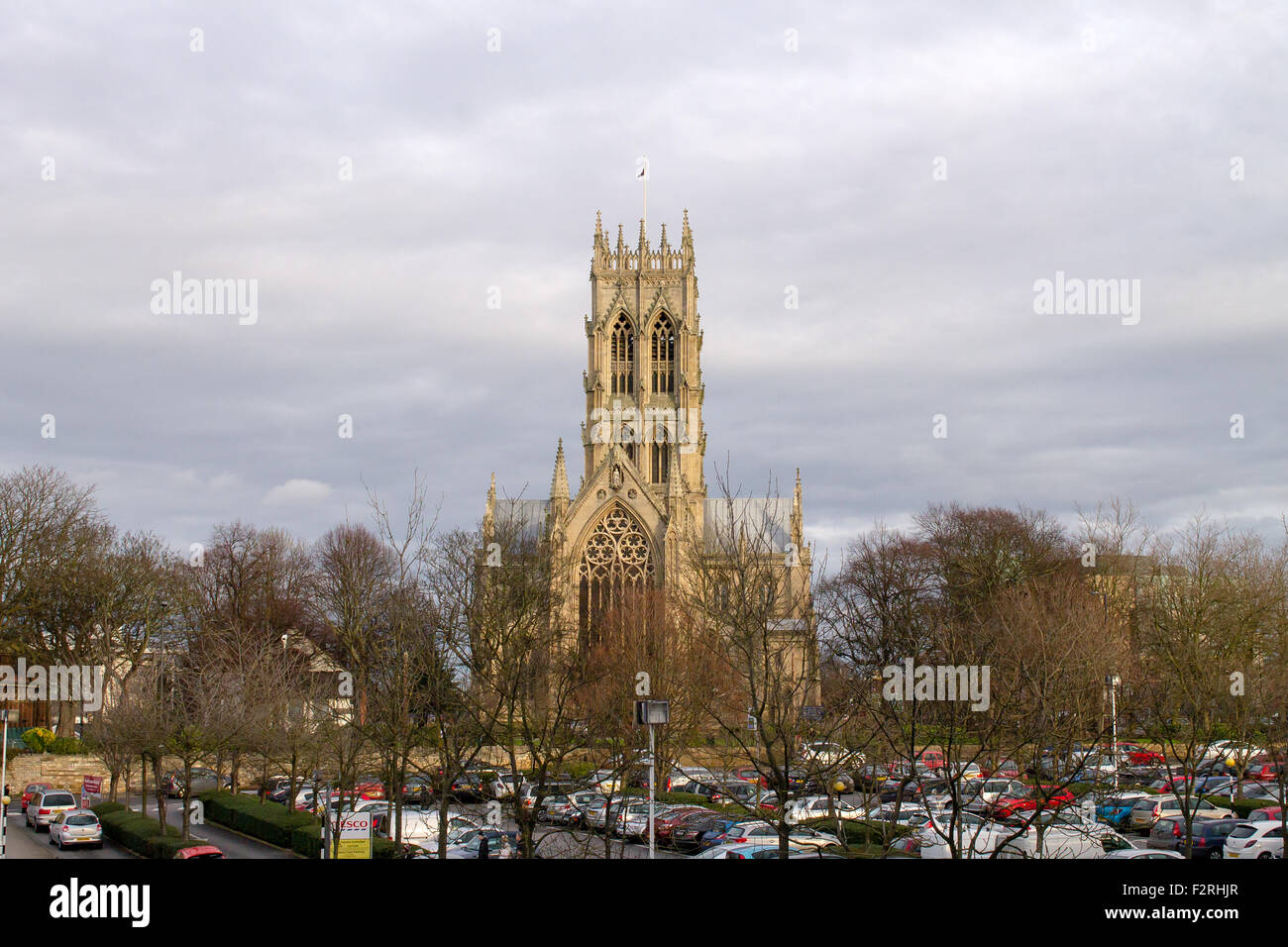 Das Münster und die Pfarrkirche St. Georg in Doncaster, Großbritannien. Stockfoto