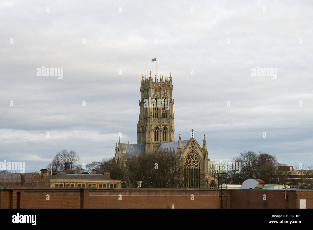 Das Münster und die Pfarrkirche St. Georg in Doncaster, Großbritannien. Stockfoto