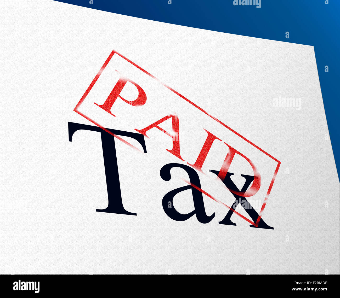 Steuerzahlungen Bedeutung zahlen, Abrechnung und Zahlung Stockfoto