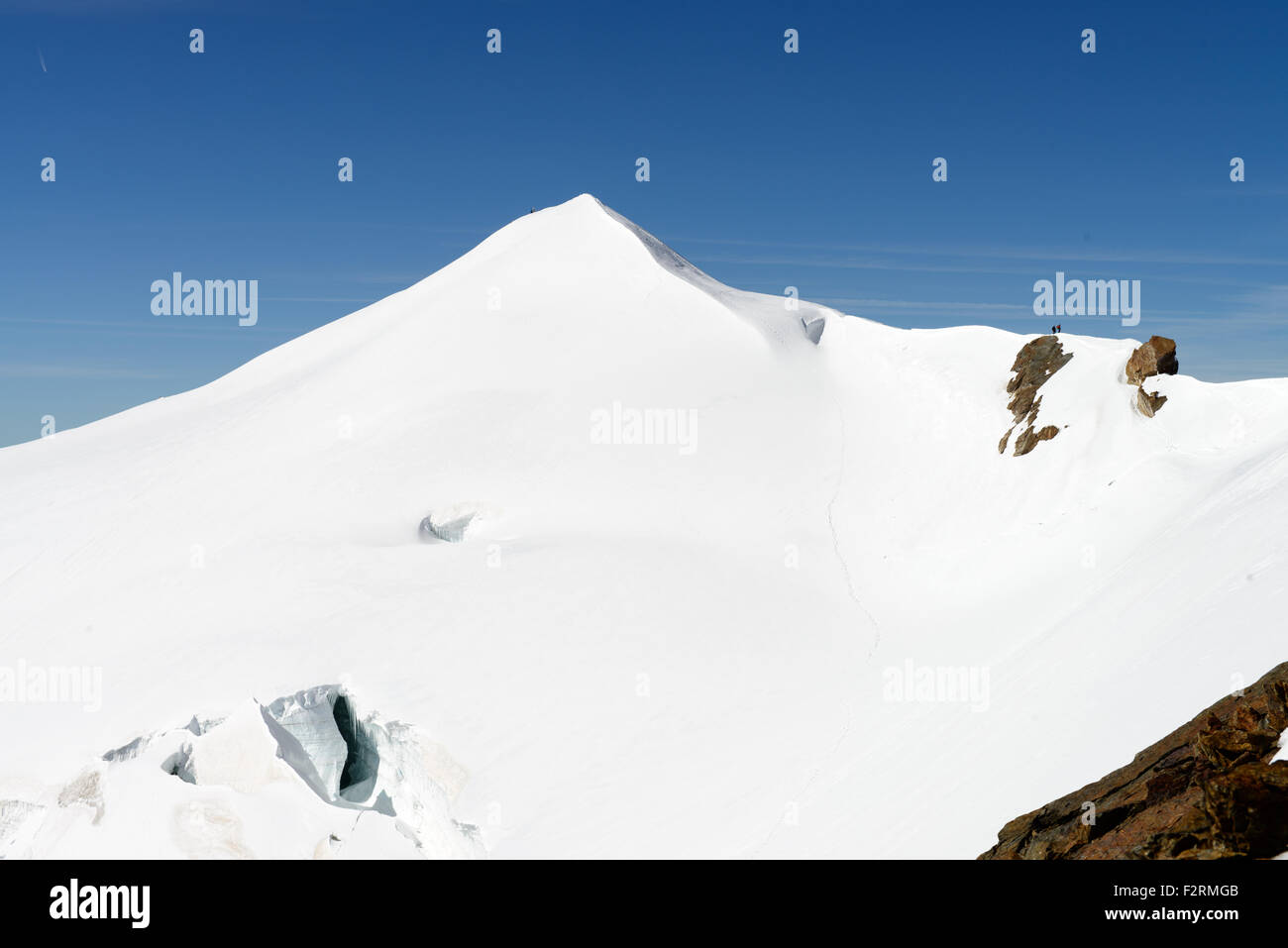 Monte Cevedale Mit Bergsteiger / Cevedale mit Bergsteiger Stockfoto