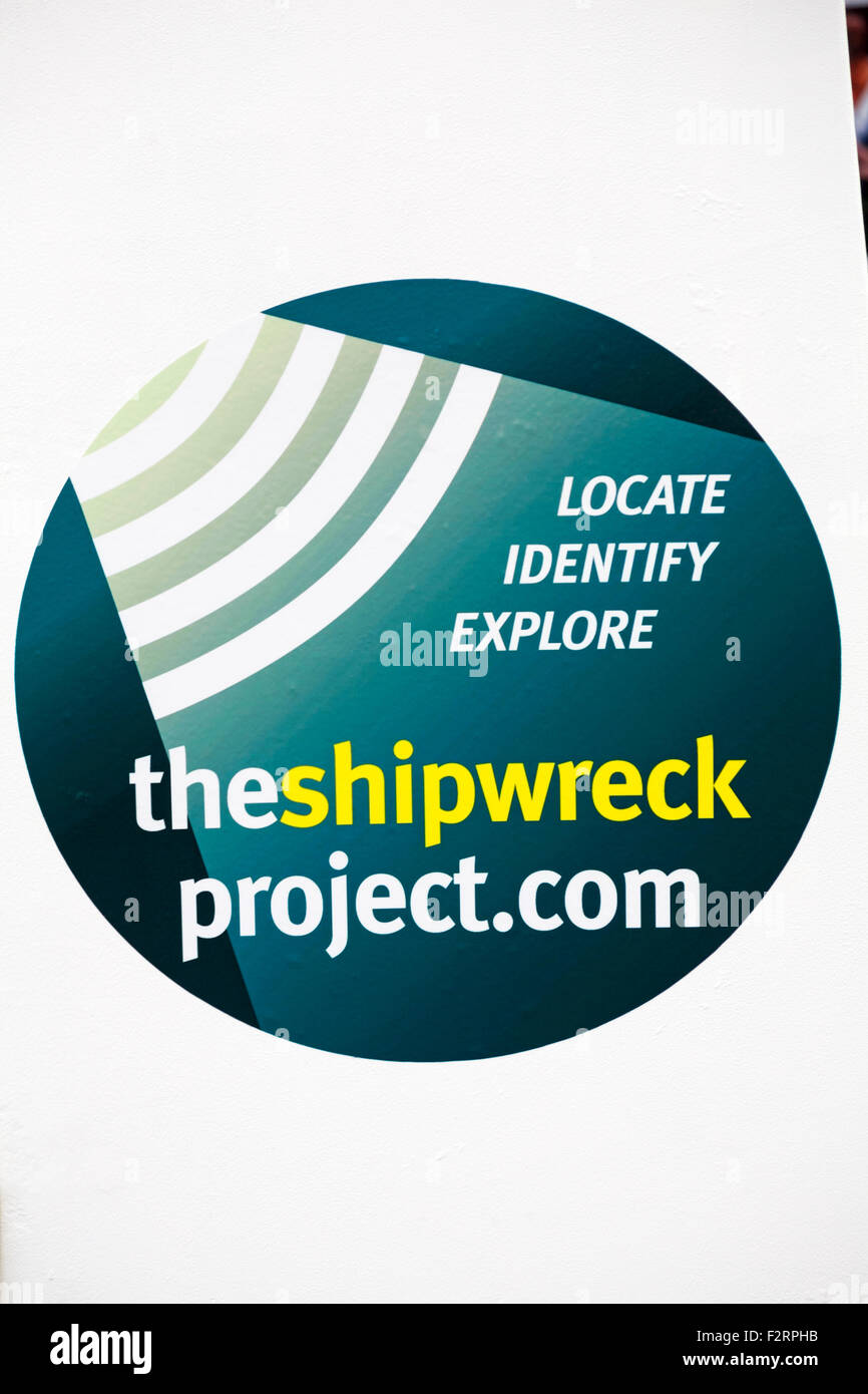 Suchen Sie identifizieren das Schiffswrack-Projekt bei Weymouth erkunden Stockfoto