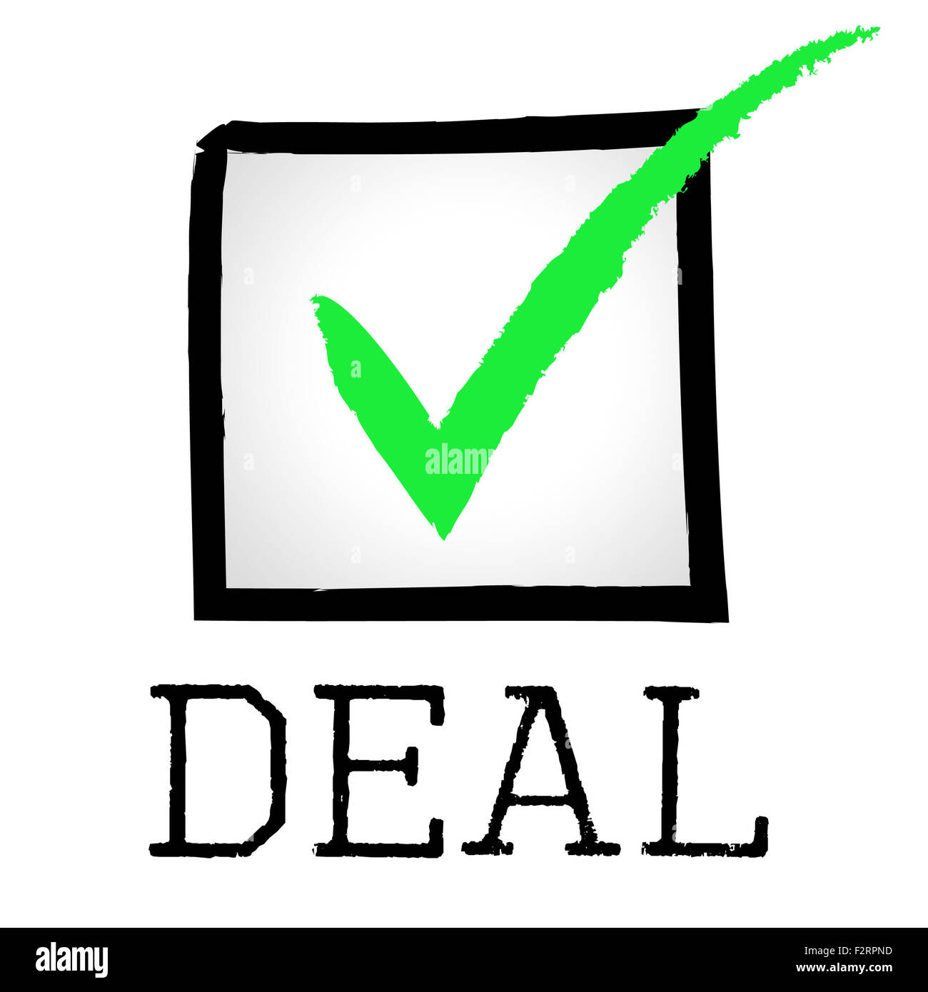 Deal-Tick angibt, Hot Deals und Transaktionen Stockfoto