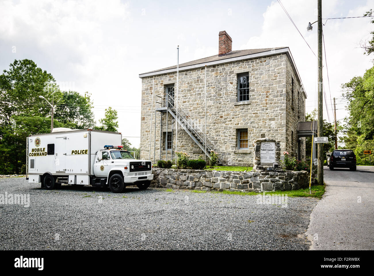 Grauer Adler, Prinzessin Anne Polizeipräsidium und ehemaligen Gefängnis, 11780 Beckford Avenue, Prinzessin Anne, Maryland Stockfoto