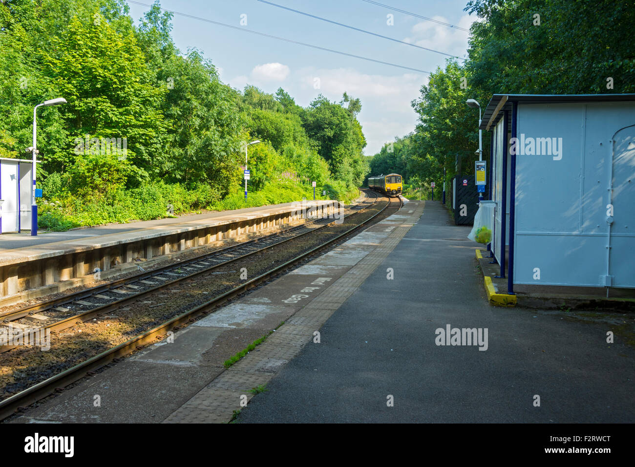 Middlewood Bahnhof auf dem Stockport in Buxton Zeile, in der Nähe von High Lane, Greater Manchester, England, UK Stockfoto