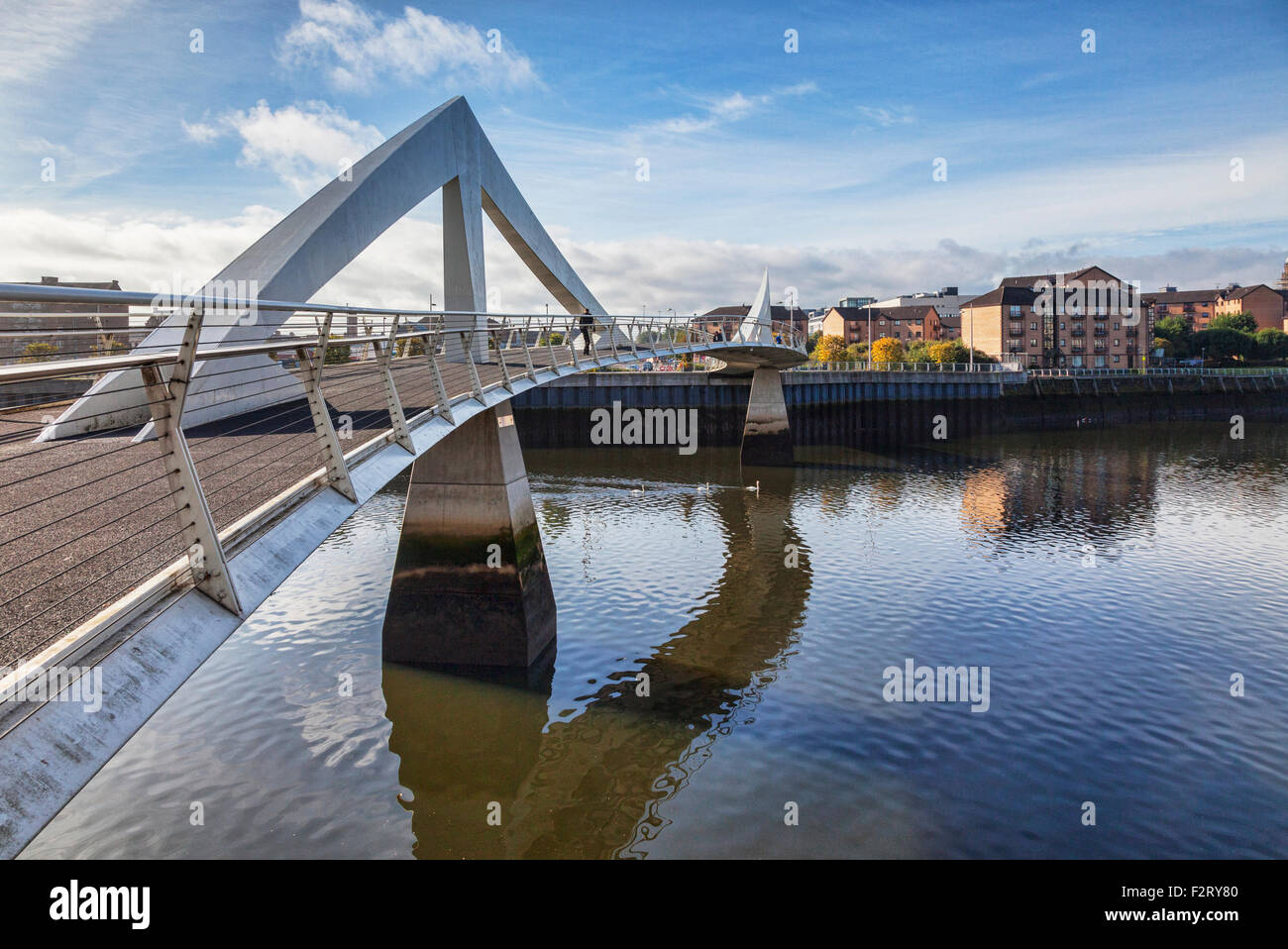 Tradeston-Brücke und den Fluss Clyde, Glasgow, Schottland. Stockfoto