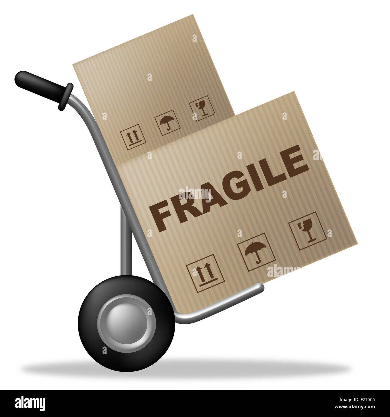 Fragile Box Angabe zerbrechlich zart und Produkt Stockfoto