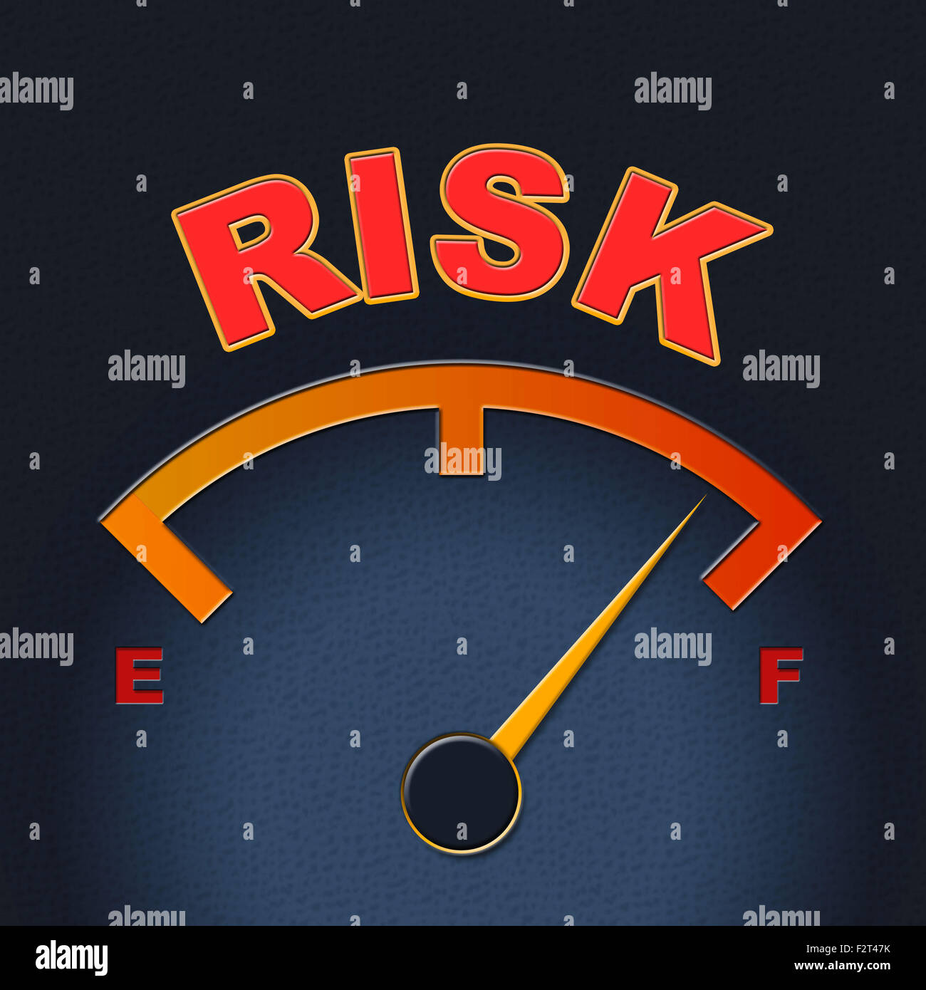 Risiko Gauge Bedeutung Indikator scheitern und Vorsicht Stockfoto