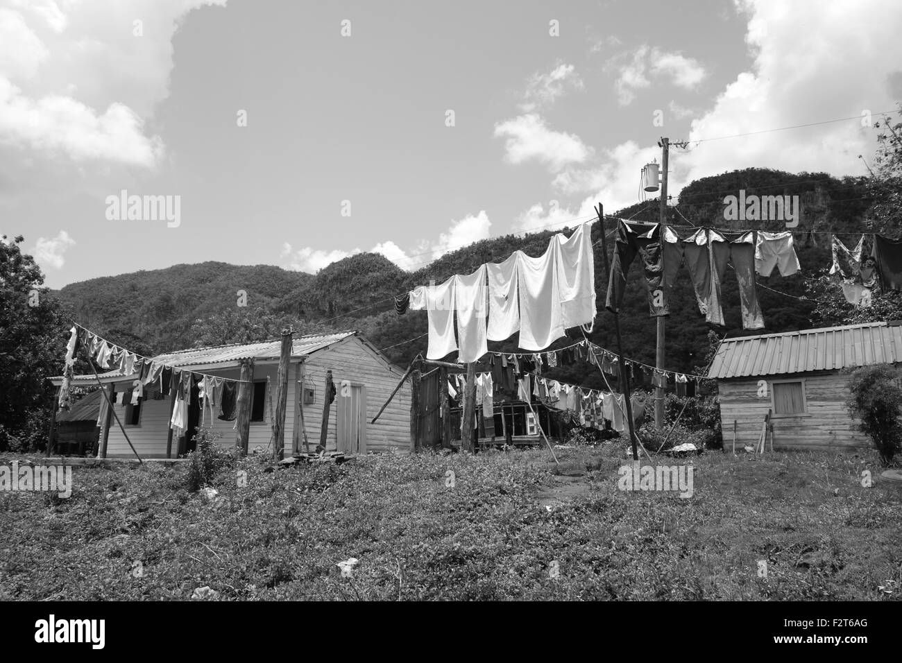 Wäsche bei Bauernhaus, Vinales, Kuba Stockfoto