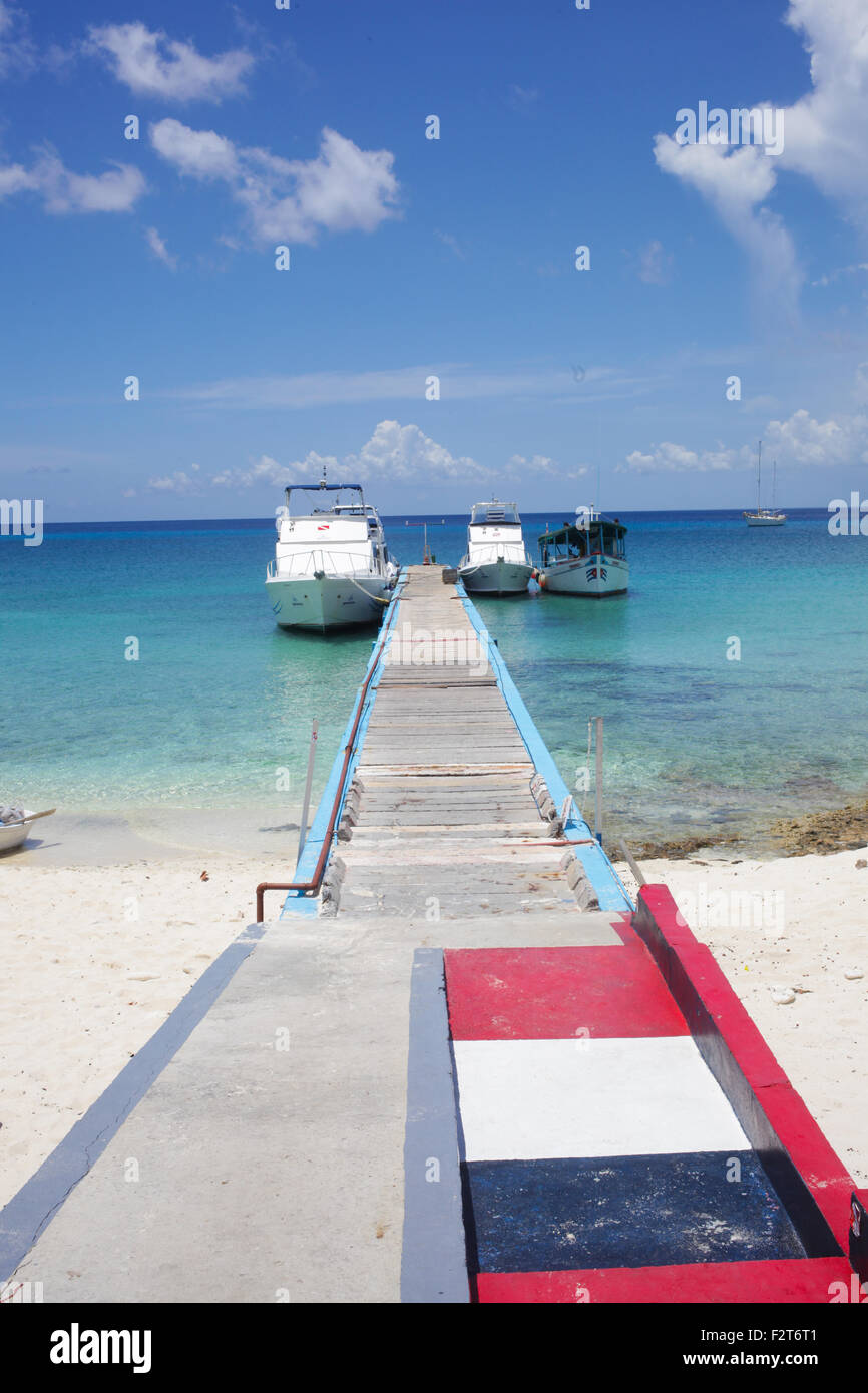 Dock und Meer, Maria La Gorda Kuba Stockfoto