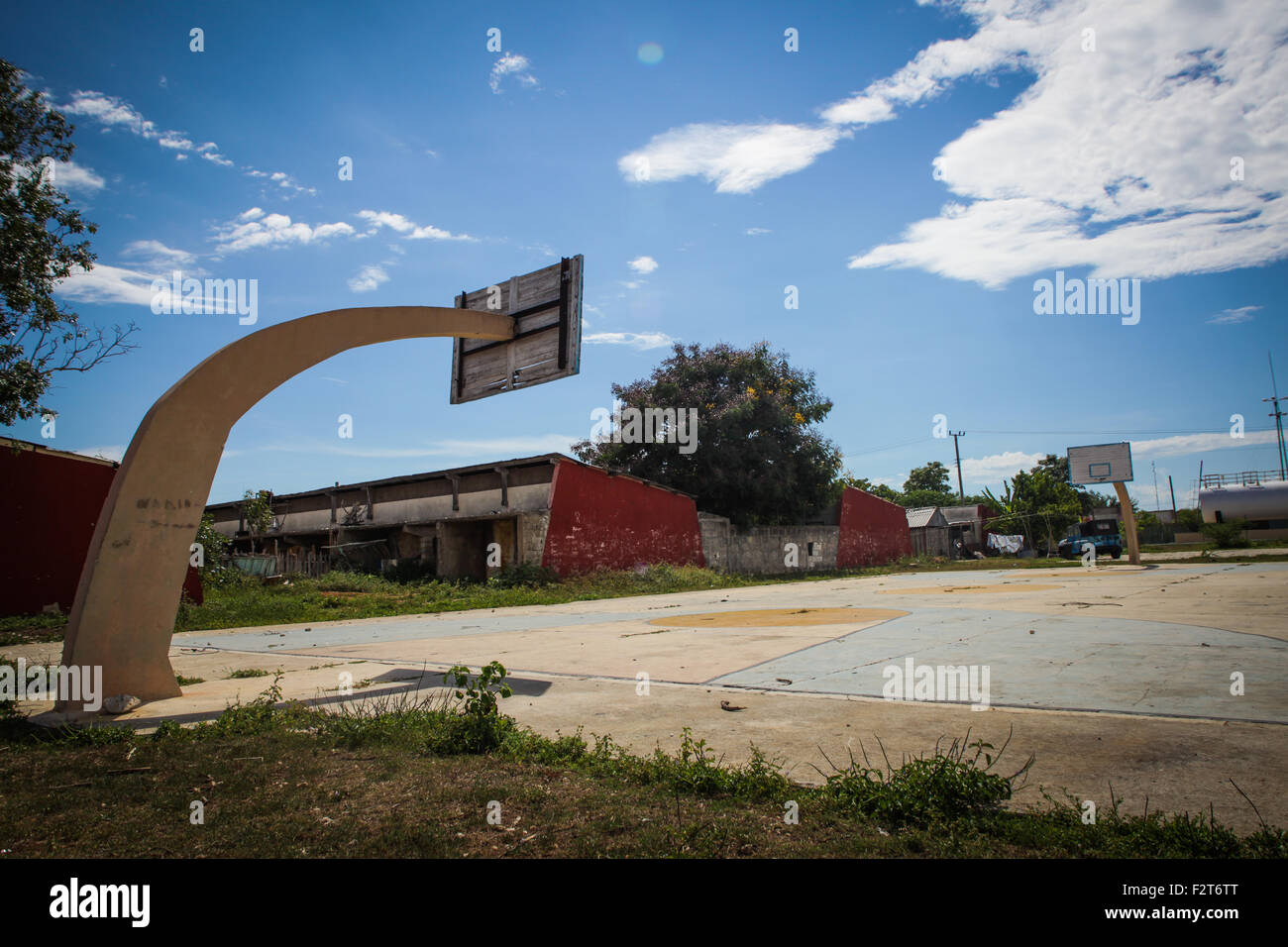 Vergessene Basketballplatz, Matanzas, Kuba Stockfoto