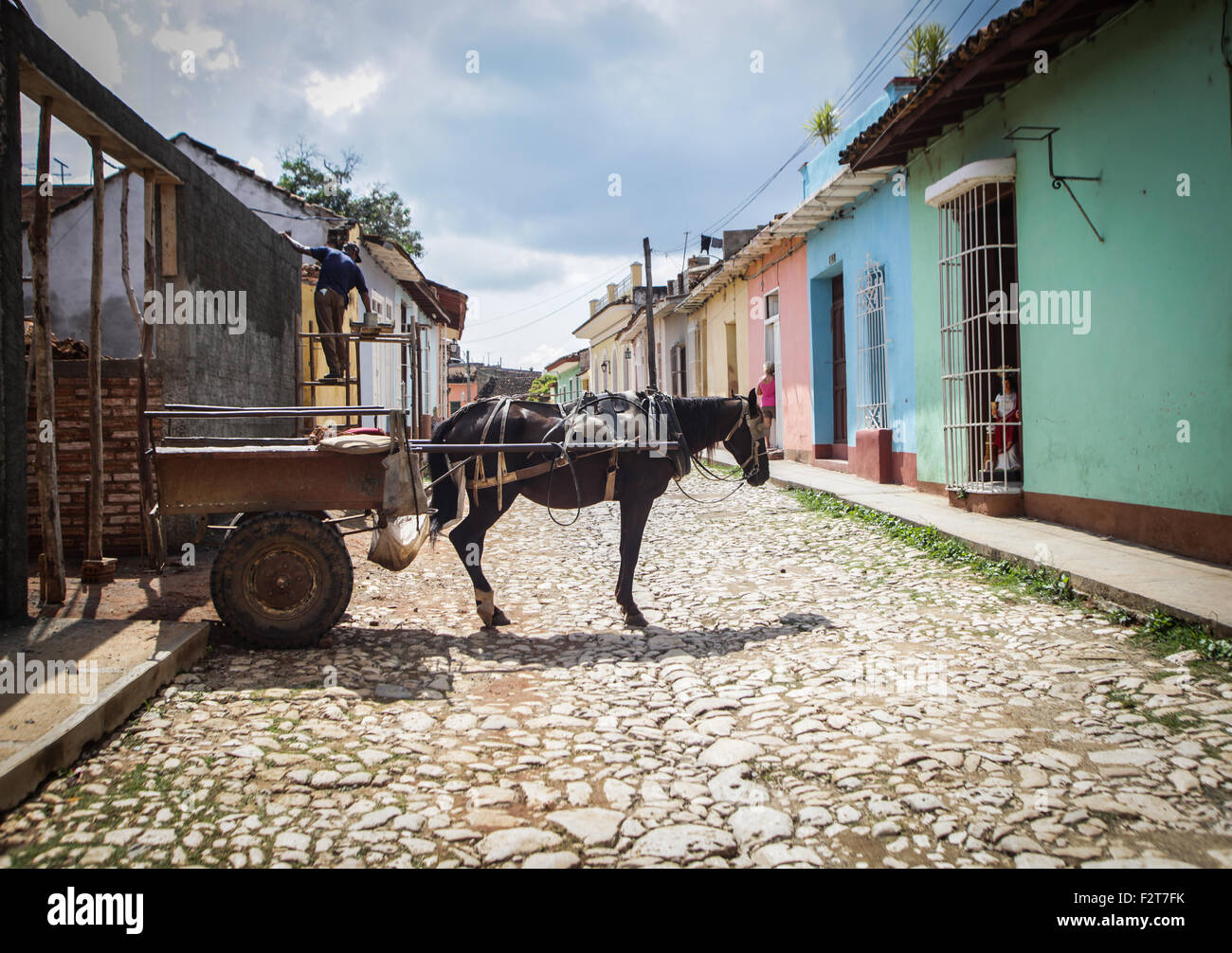 Pferdewagen, Trinidad Kuba Stockfoto