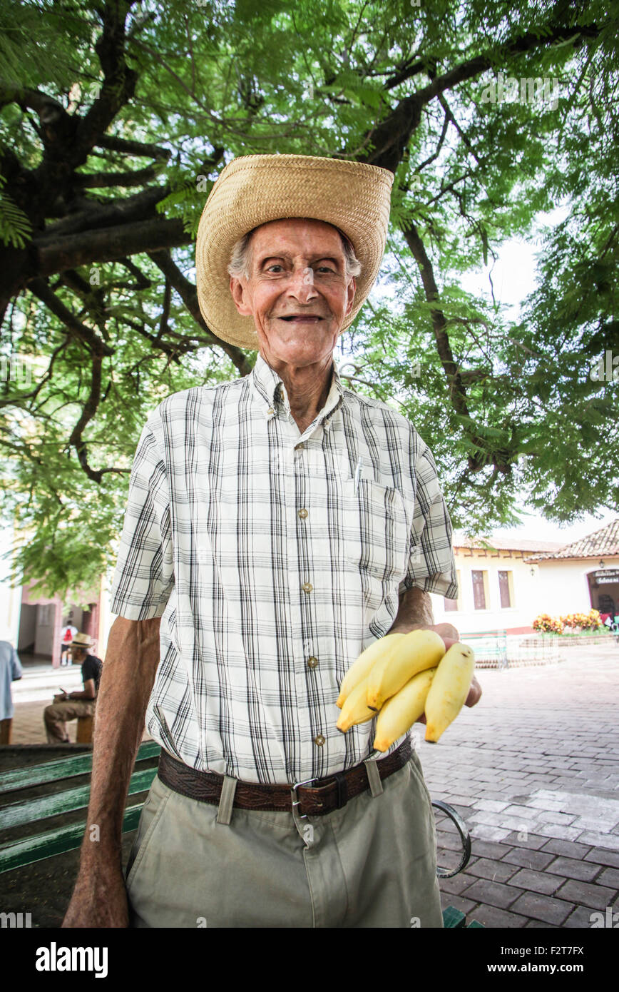 Banane Lieferanten, Trinidad Kuba Stockfoto