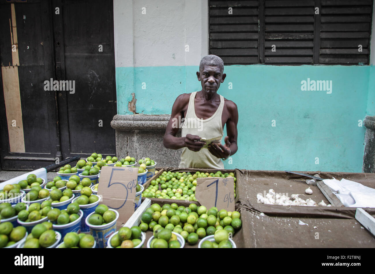 Obstverkäufer, Havanna, Kuba Stockfoto