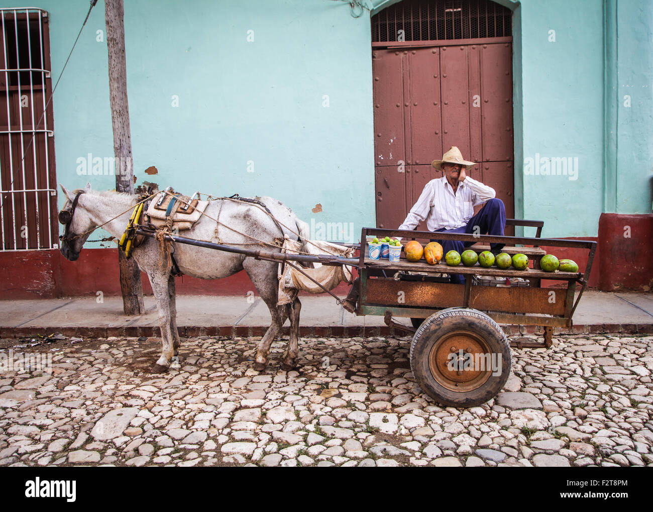 Obstverkäufer, Trinidad, Kuba Stockfoto
