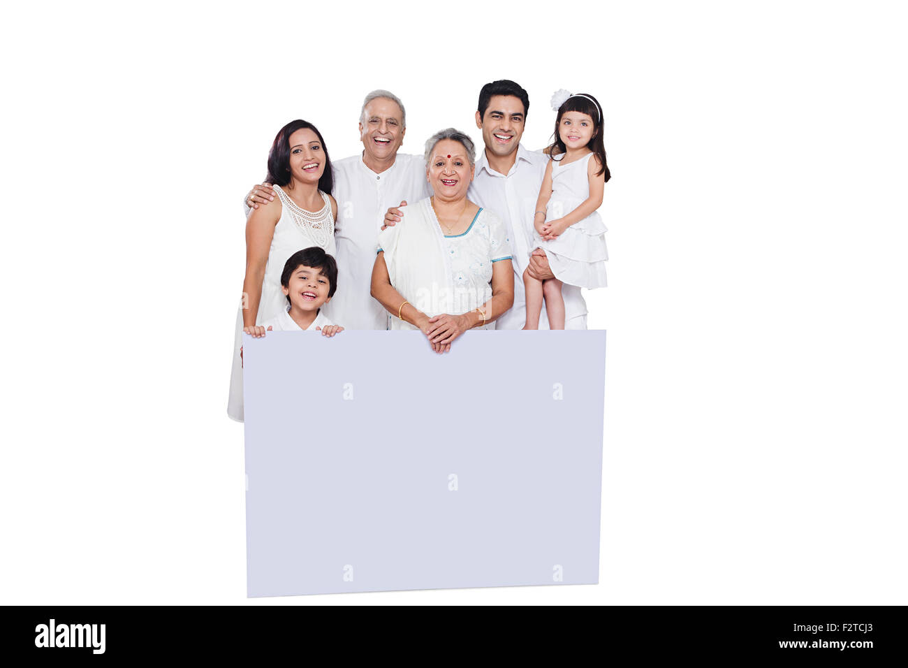 indische Gruppe gemeinsame Familie Message Board anzeigen Stockfoto
