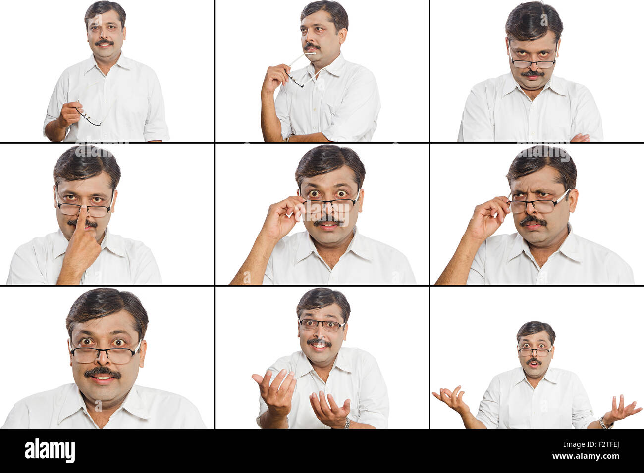 1 indische erwachsenen Mann Vergleich Multi Tasking Stockfoto