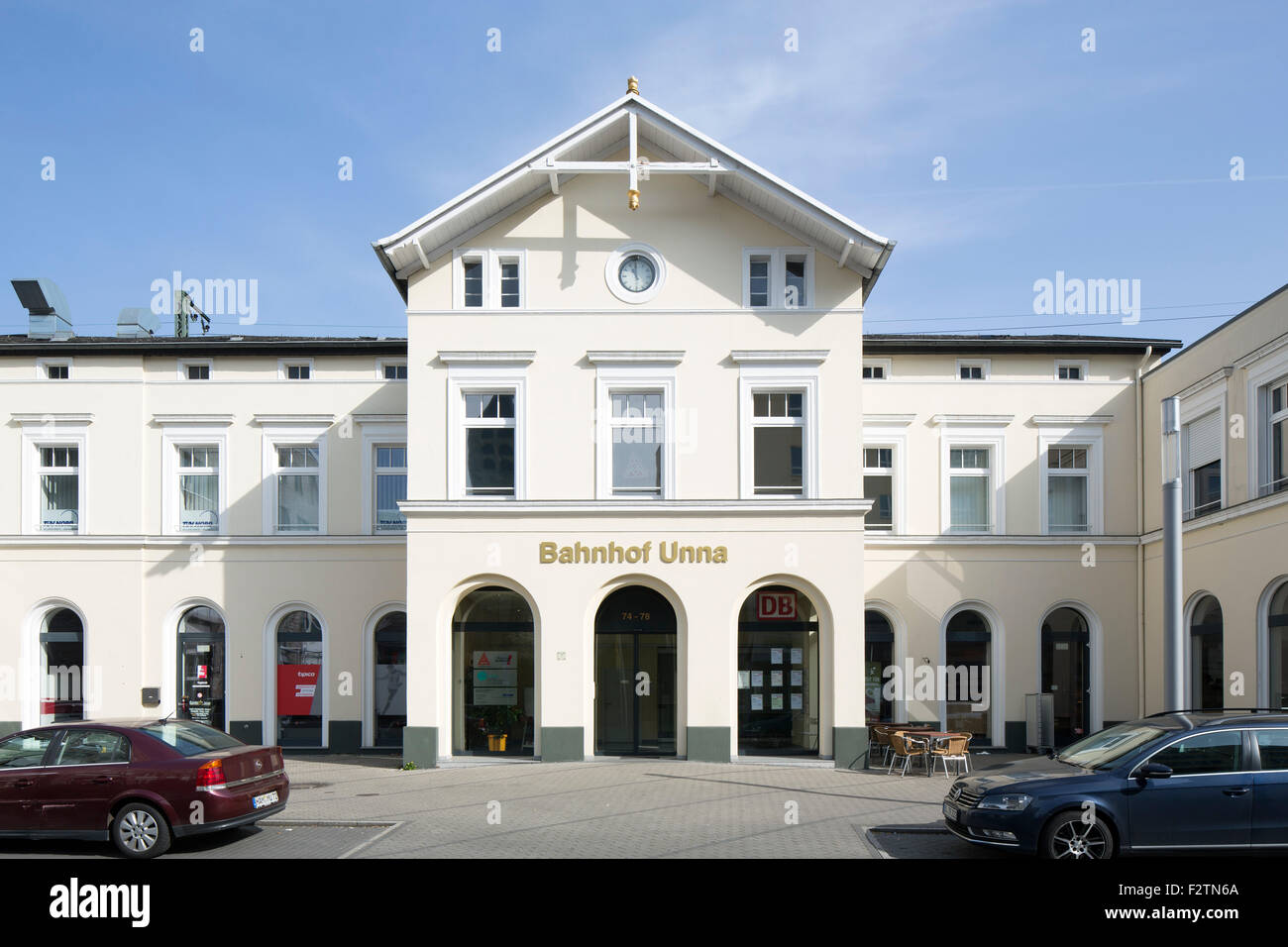 Station, im Jahre 1855 erbaut, Unna, Ruhr district, Westfalen, North Rhine-Westphalia, Germany Stockfoto