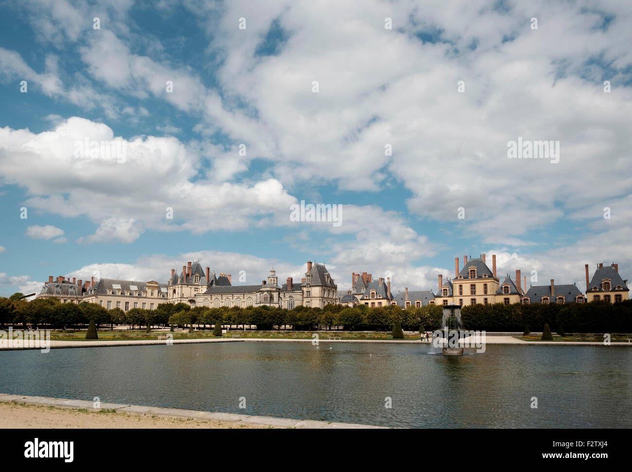 Ornamentalen Garten von Le Grand Parterre - die Gärten des Chateau de Fontainebleau Palast Stockfoto