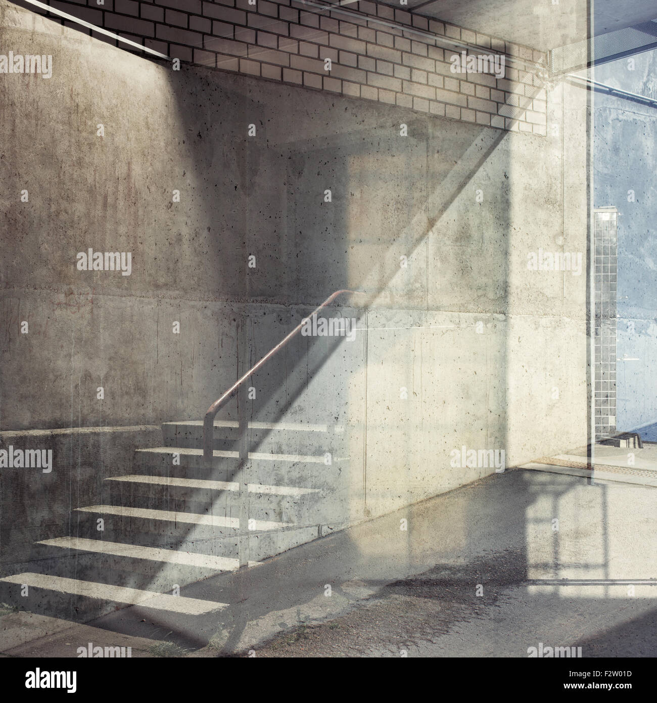 Mehrfache Belichtung städtischen Hintergrund abstrahieren. Architektonische Details. Stockfoto