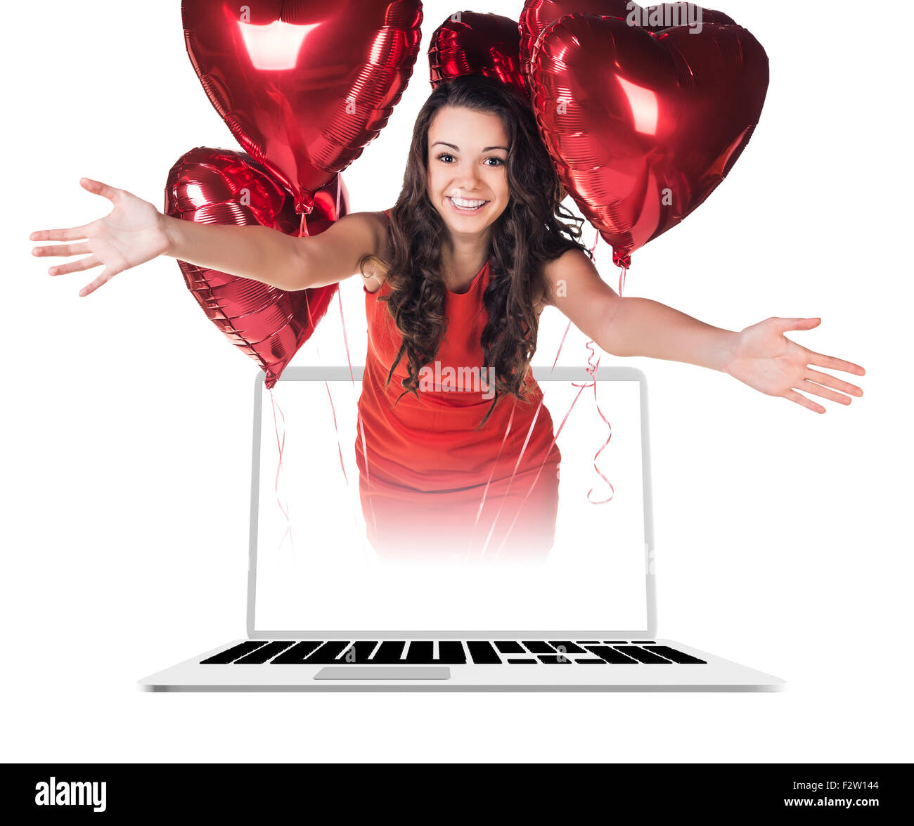 Geschäftsfrau in laptop Stockfoto