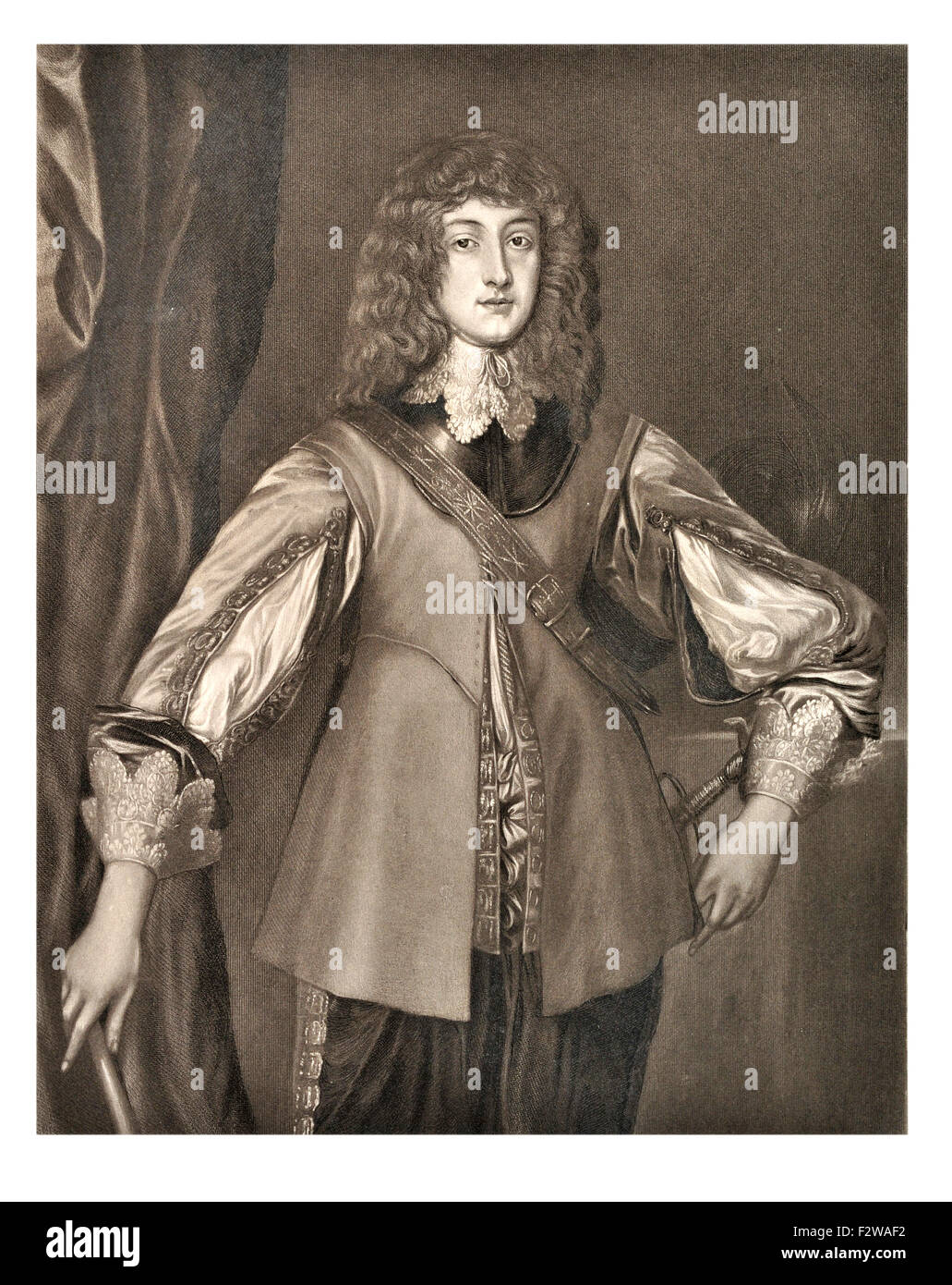 Prince Rupert von Rhein, 1619-1682), deutscher Soldat, Admiral, Wissenschaftler, Sportler, kolonialer Gouverneur amateur Künstler des 17. Jahrhunderts. Cavalier Stockfoto