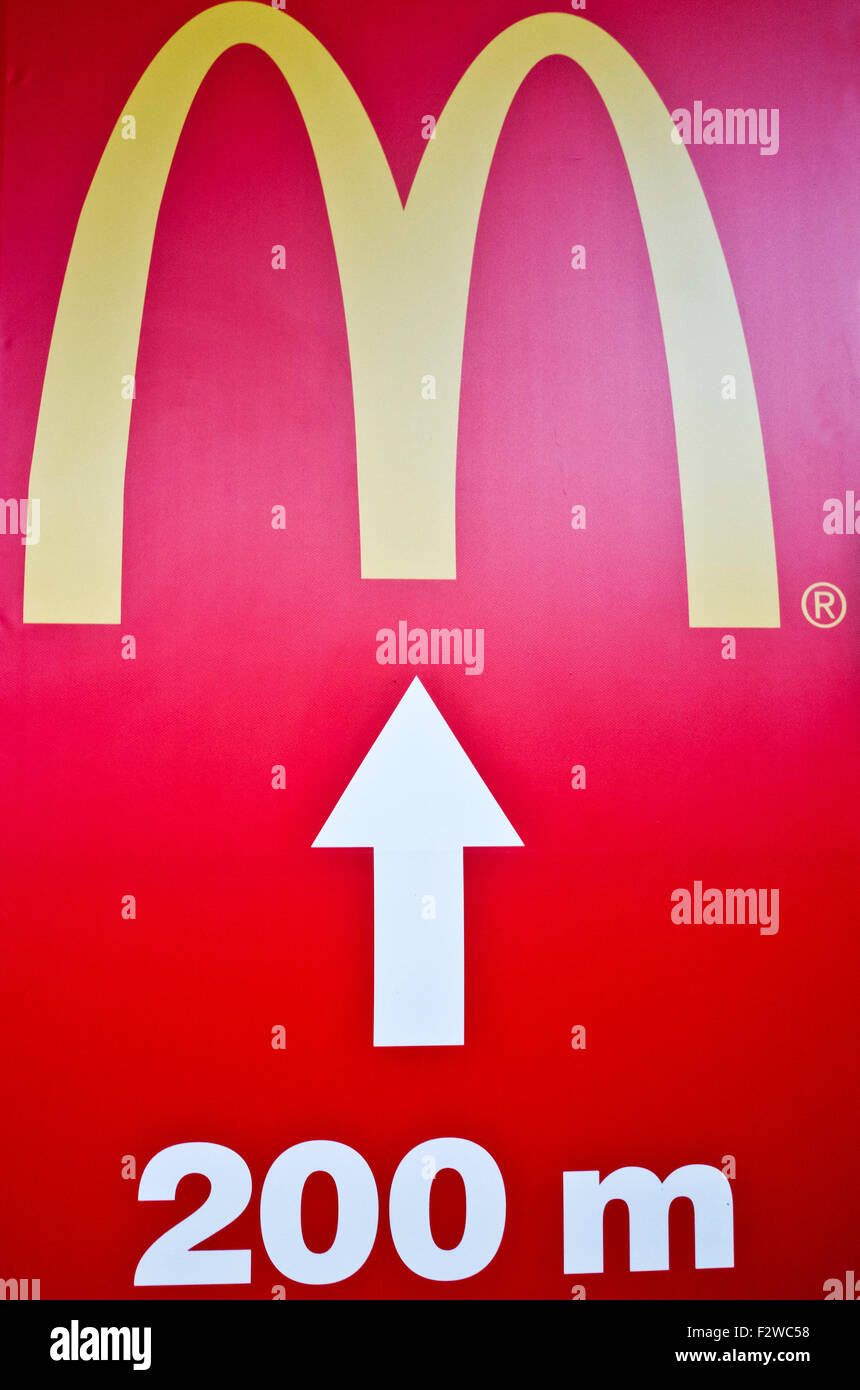 McDonalds-Zeichen-Anzeige Stockfoto