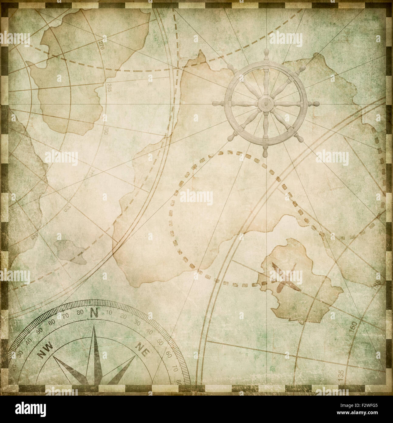 alten abstrakte Piraten Karte Stilisierung Stockfoto