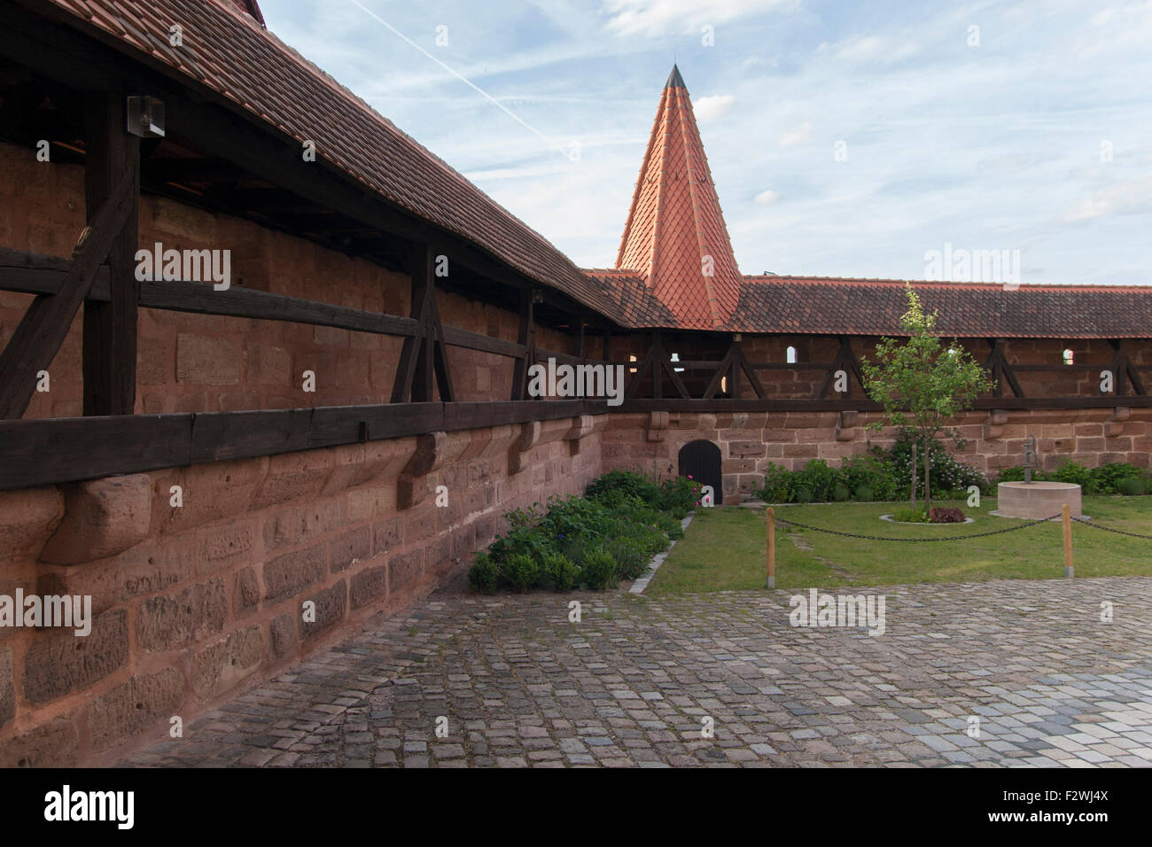befestigte Kirche Wand - Kraftshof-Bayern-Deutschland Stockfoto