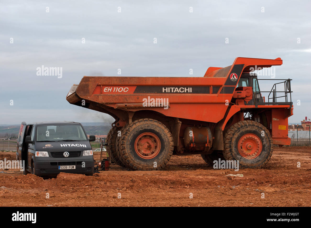 Hitachi-Bergbau-LKW-Instandhaltung Stockfoto