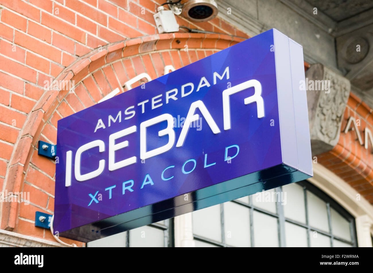 Melden Sie sich an der Amsterdam-Eisbar, eine Bar, wo die Temperatur am-10C gehalten wird. Stockfoto