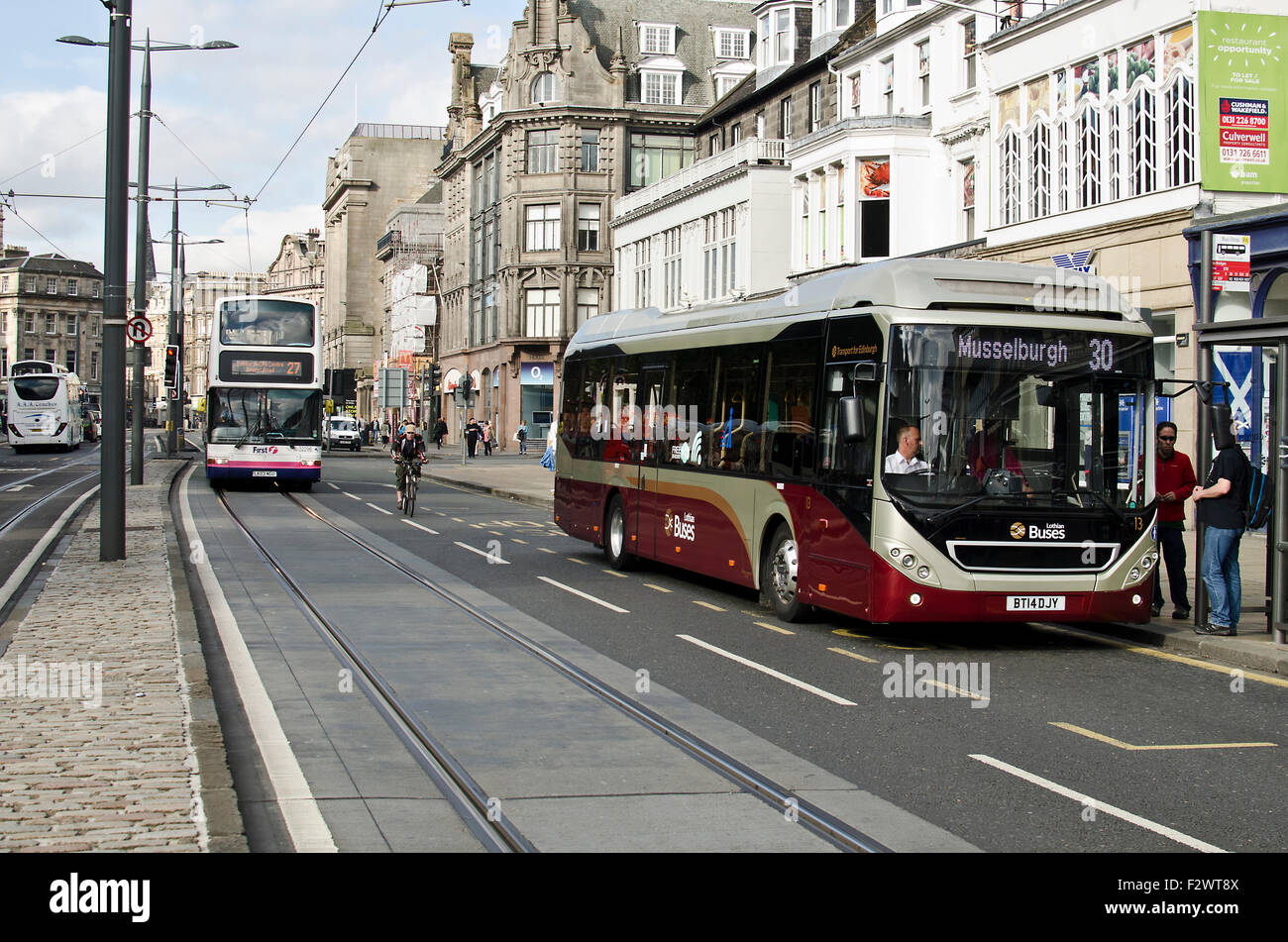 Edinburgh Bus, Princess Street, Edinburgh, Schottland Stockfoto