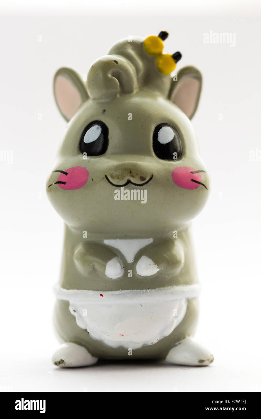 Japanische Kunststoff Hamtaro Hamster Zeichen Aus Der Ham Ham Gang Hamster Anime Figuren Anime Figur Gegen Den Weissen Hintergrund Stockfotografie Alamy