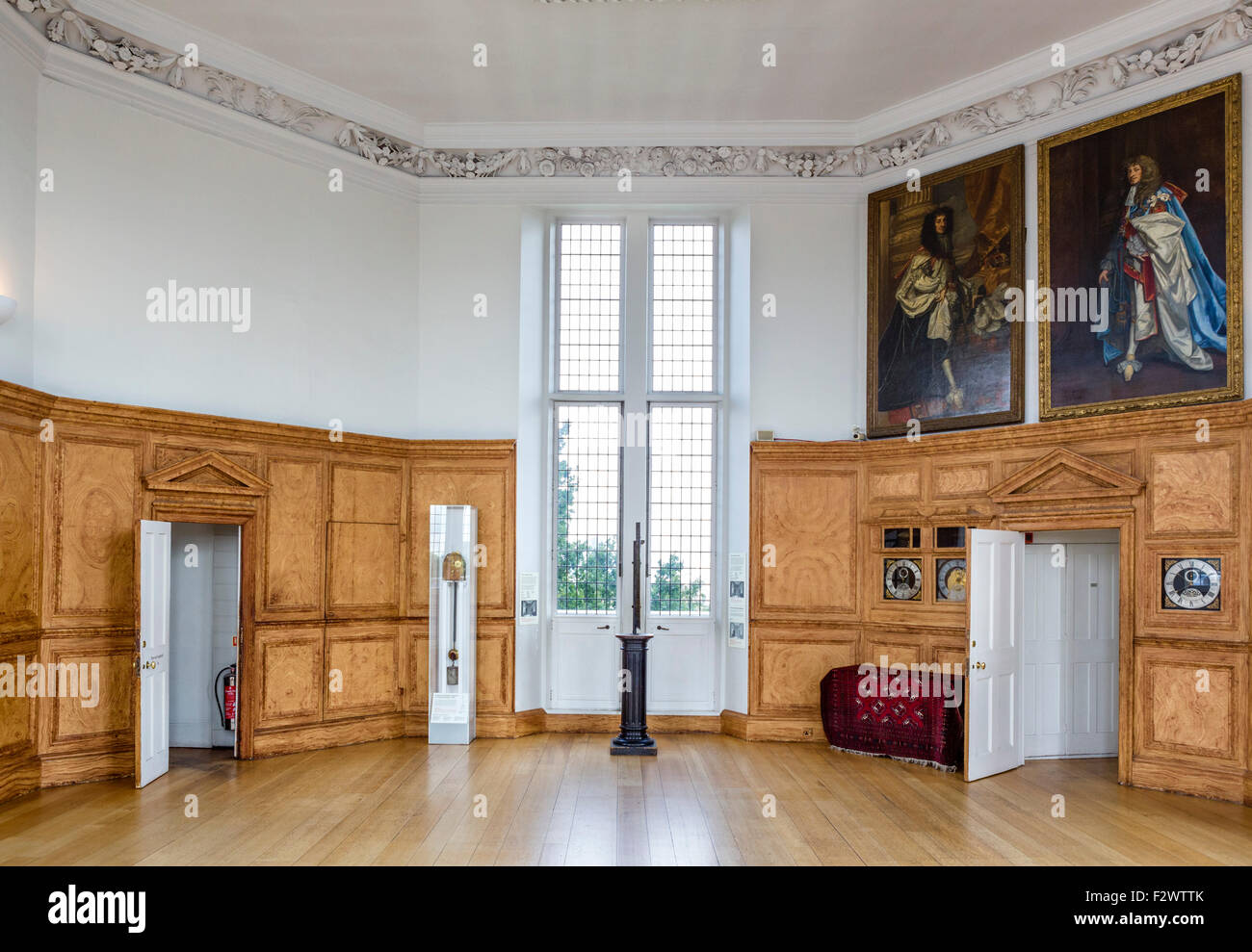 Die 17thC Oktagonalraum, entworfen von Sir Christopher Wren, in das Royal Observatory (Flamsteed House), Greenwich, London, England Stockfoto