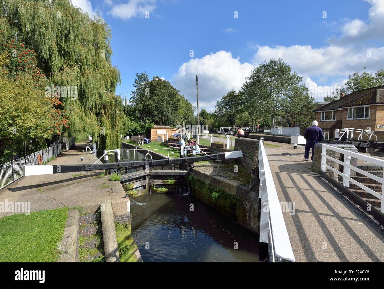 Schach-Sperre am Grand Union Canal bei Batchworth, Rickmansworth. Stockfoto