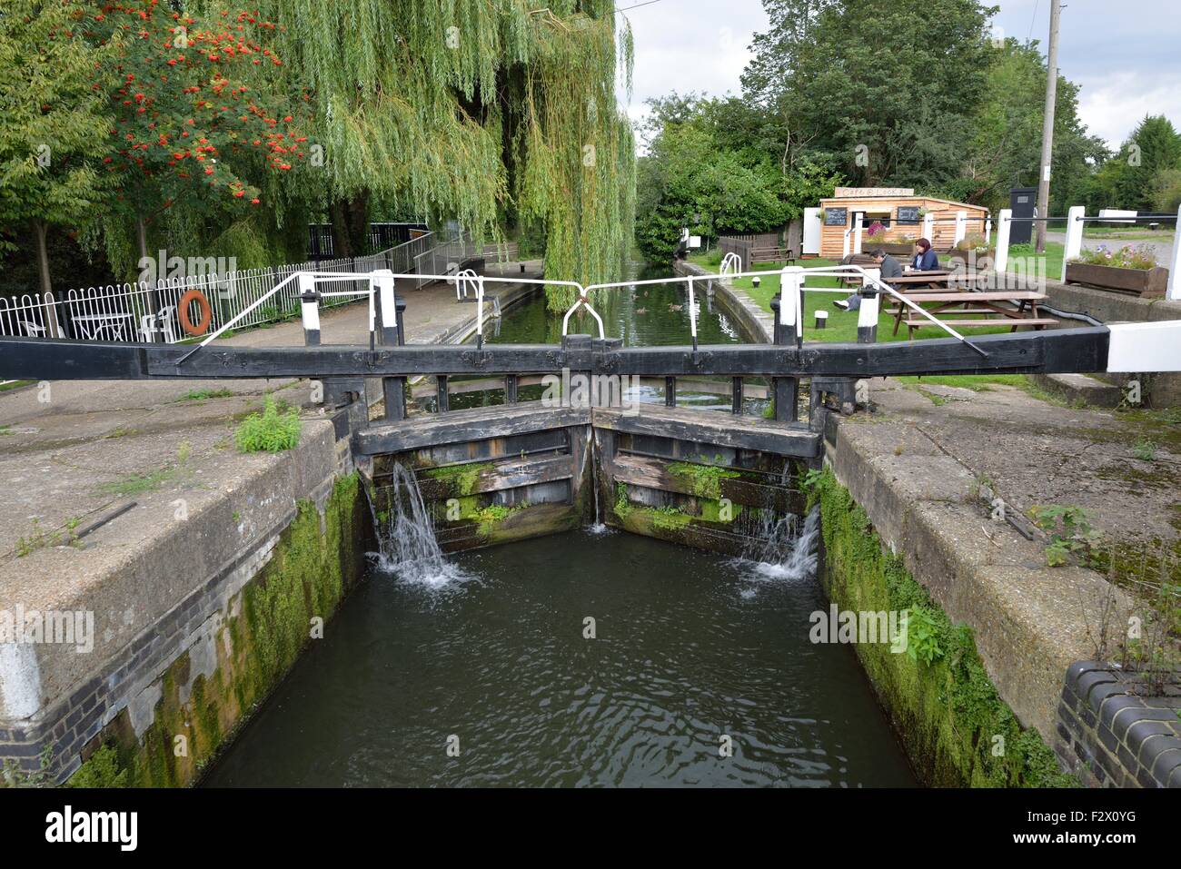 Schach-Sperre am Grand Union Canal bei Batchworth, Rickmansworth. Stockfoto